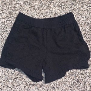 Black lace front shorts